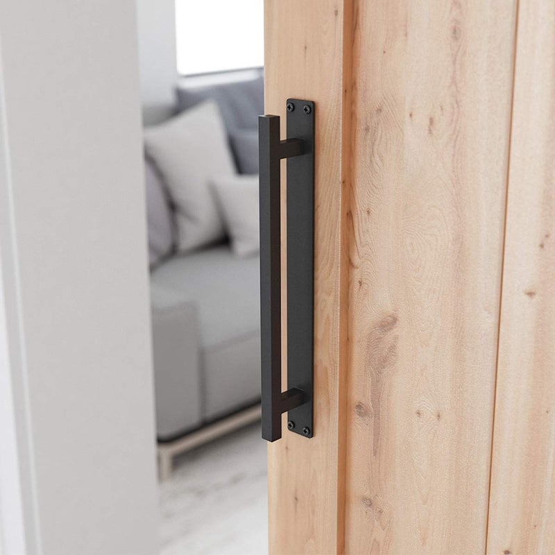 SMARTSTANDARD 12â€ Rustic Barn Door Handle for Sliding Door, Heavy Duty Barn Door Pull, Antique Long Base Gate Handle - Image 3